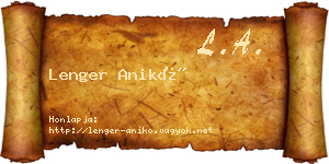 Lenger Anikó névjegykártya
